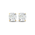 Cushion Cut Stud Earring - Yellow Gold