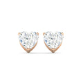 Heart Cut Stud Earring - Rose Gold