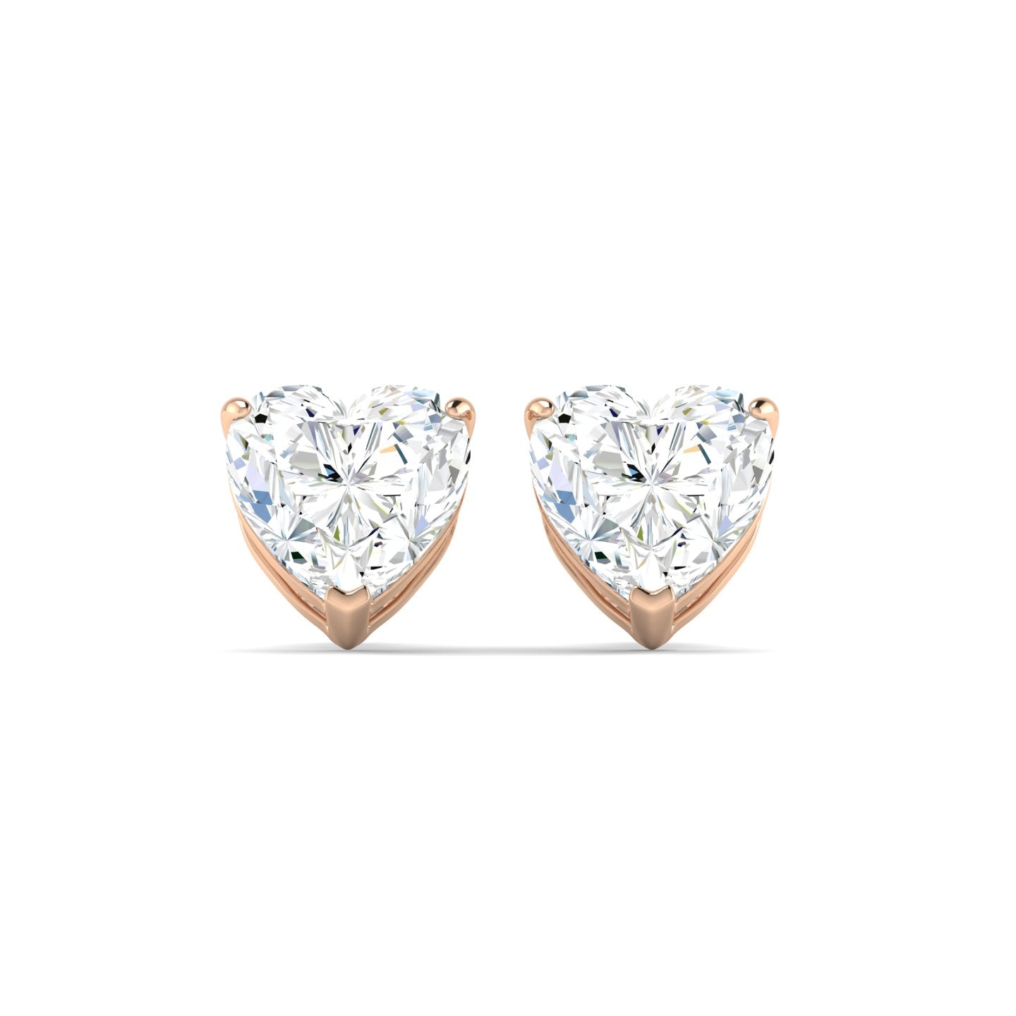 Heart Cut Stud Earring - Rose Gold