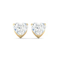 Heart Cut Stud Earring - Yellow Gold