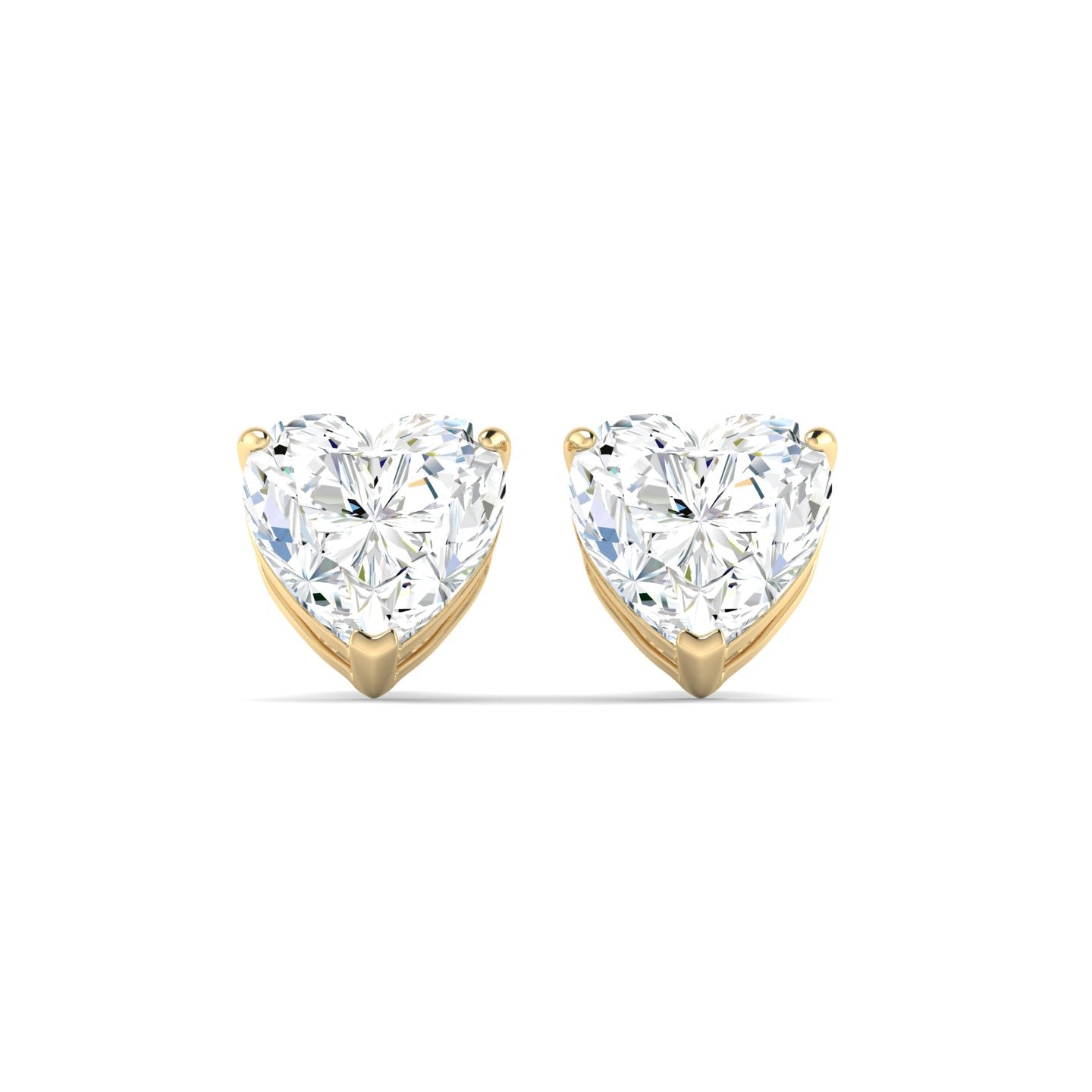 Heart Cut Stud Earring - Yellow Gold