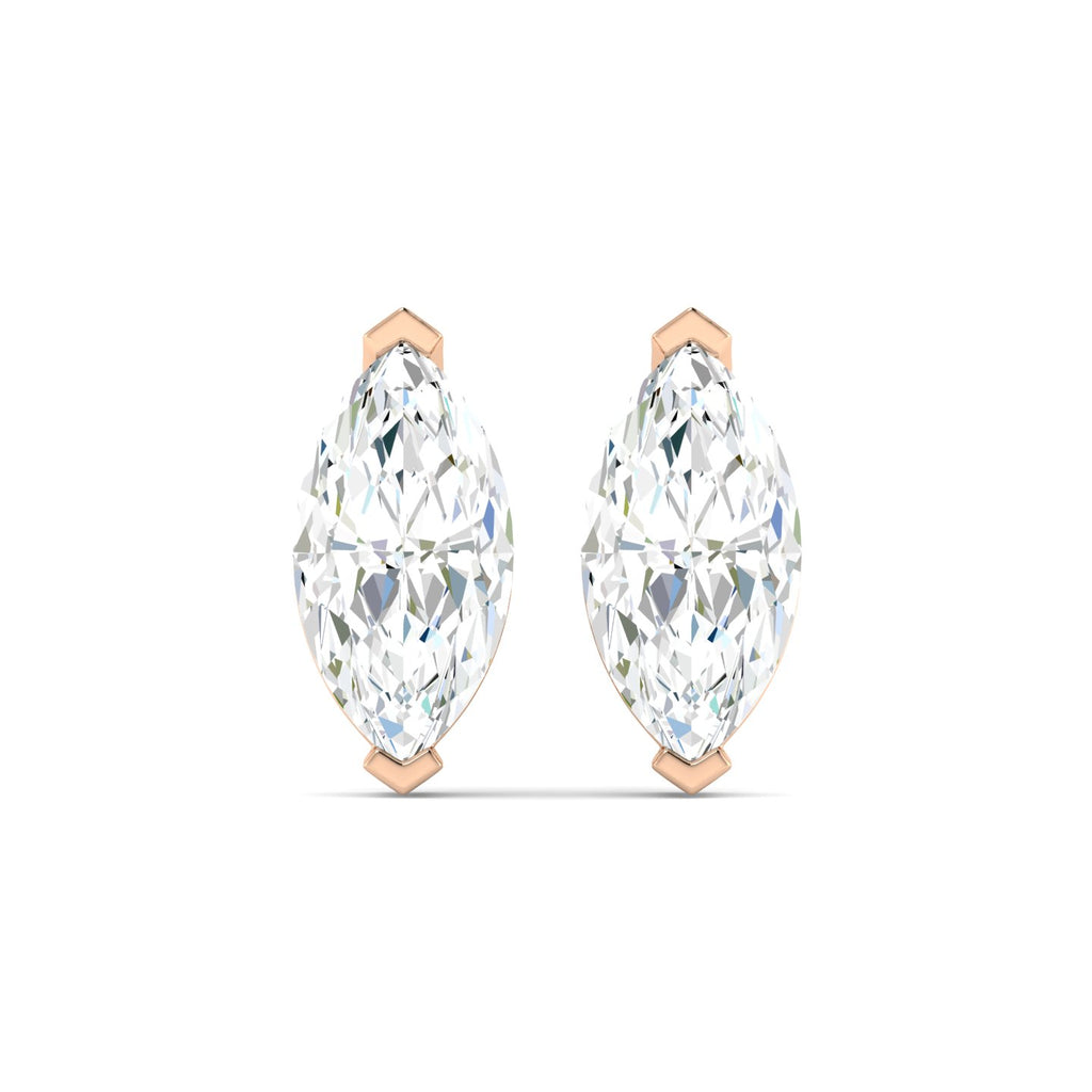 Marquise Cut Stud Earring - Rose Gold