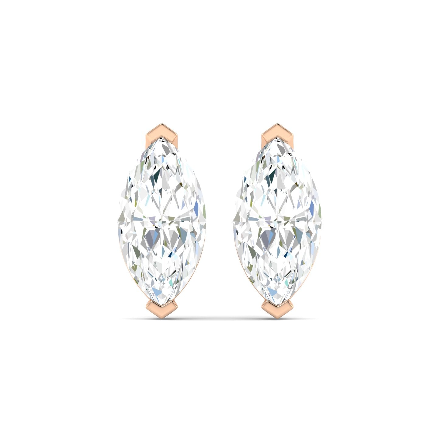Marquise Cut Stud Earring - Rose Gold