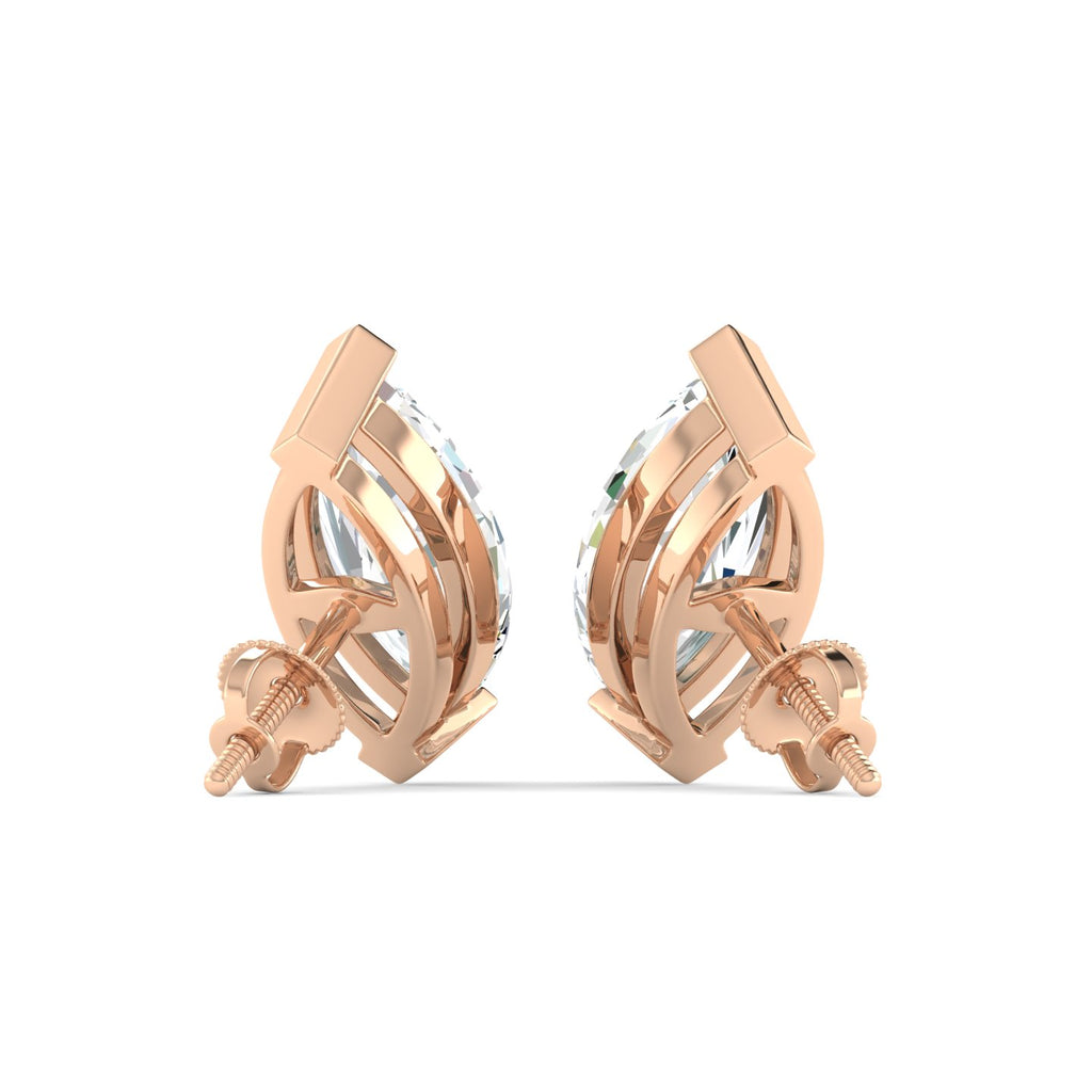 Marquise Cut Stud Earring - Rose Gold