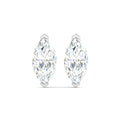Marquise Cut Stud Earring - White Gold