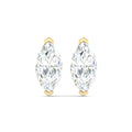 Marquise Cut Stud Earring - Yellow Gold