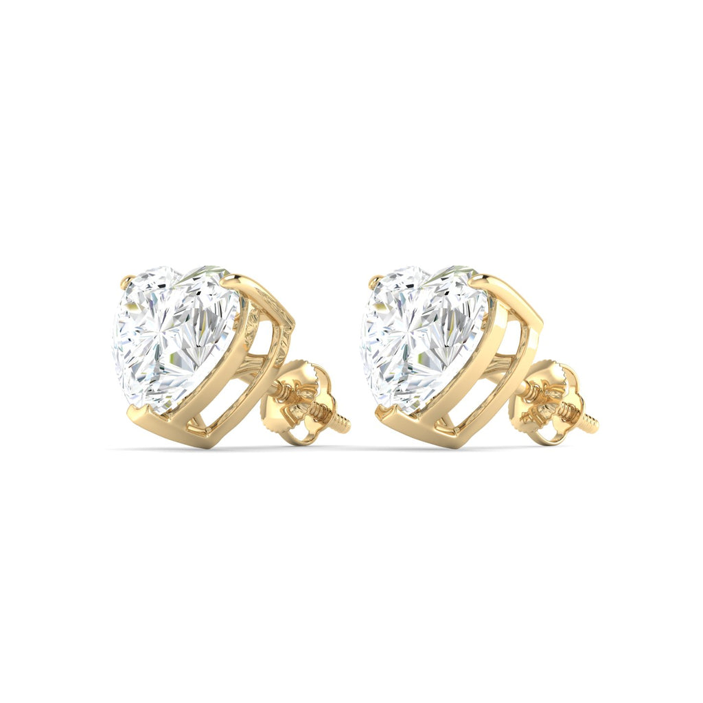 Lab Grown 3 Carat Diamond Earrings in 14K Yellow Gold – VVS2 Clarity, D Color