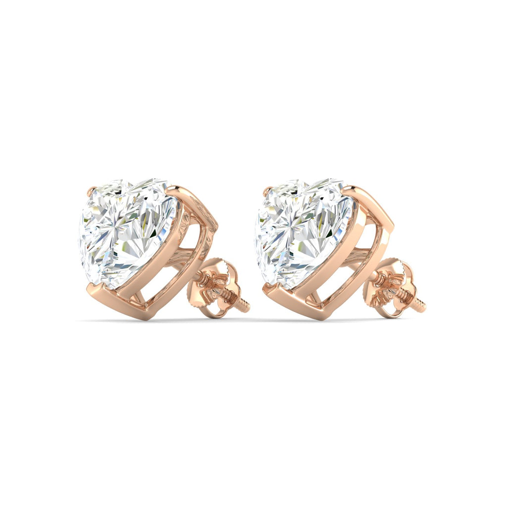 Lab Grown 3 Carat Diamond Earrings in 14K Rose Gold – VVS2 Clarity, D Color