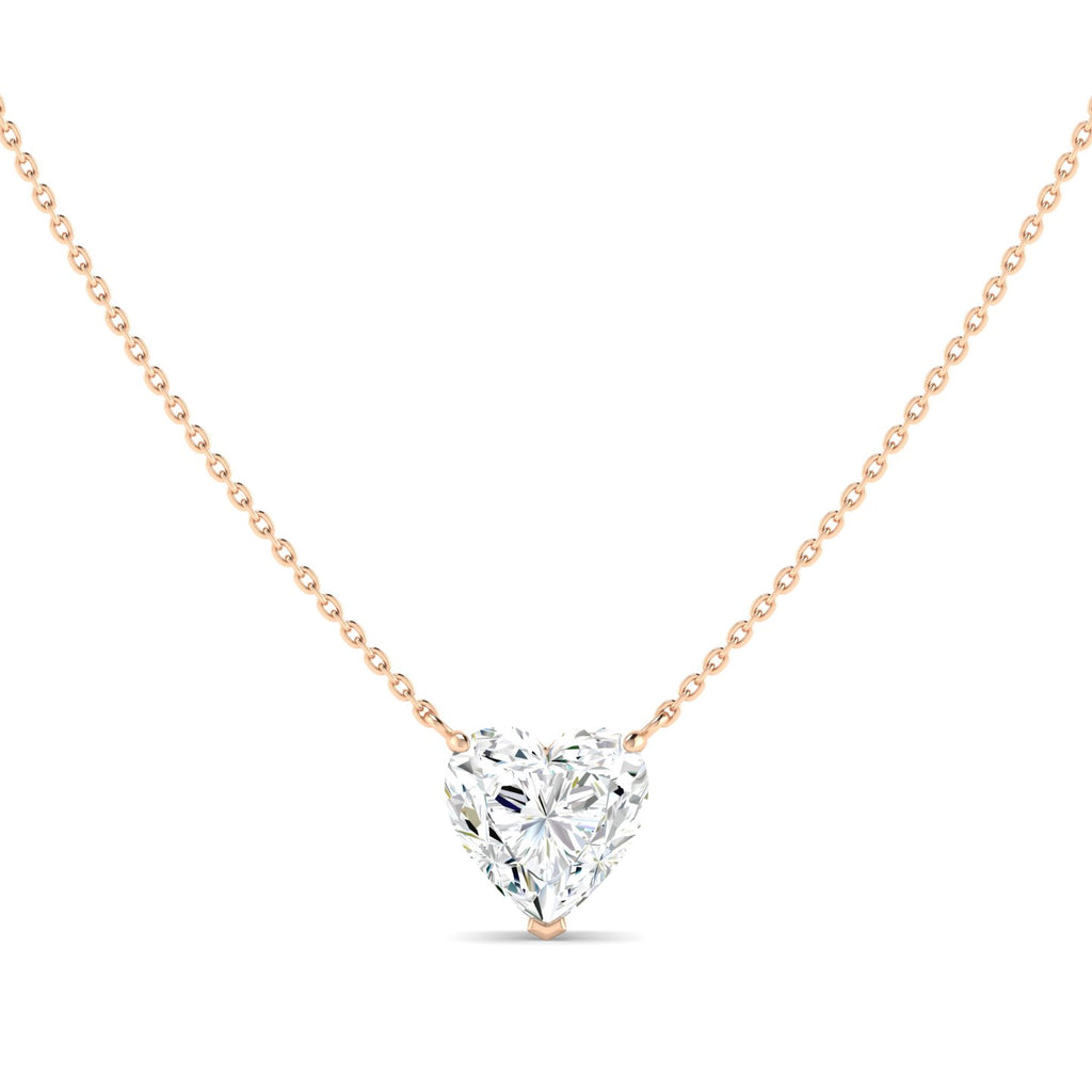 Lab Grown 3 Carat Diamond Necklace in 14K Rose Gold – VVS2 Clarity, D Color