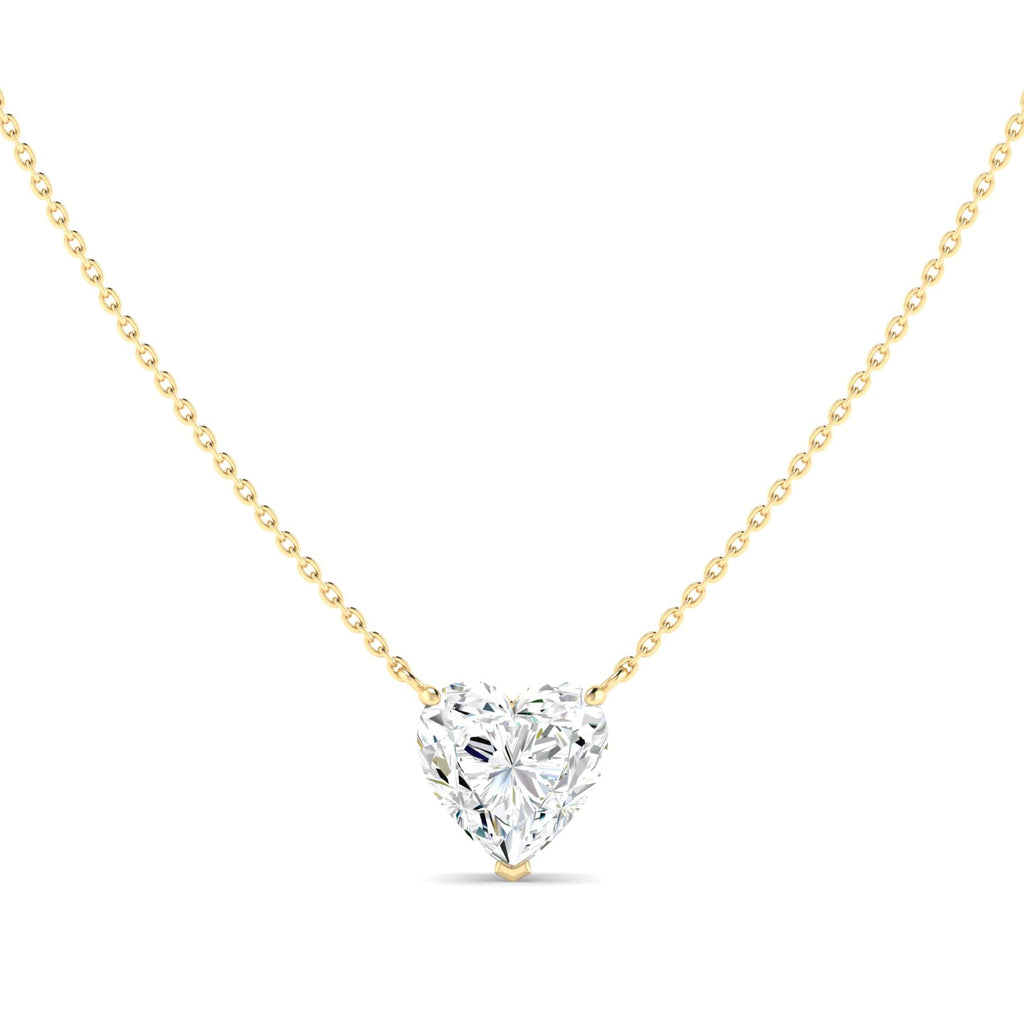 Lab Grown 3 Carat Diamond Necklace in 14K Yellow Gold – VVS2 Clarity, D Color