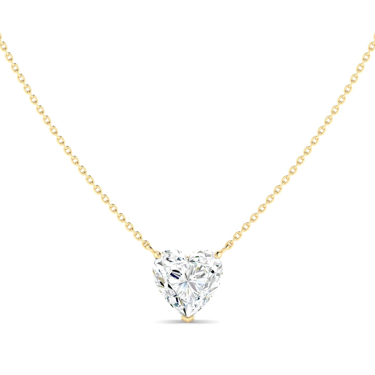 Lab Grown 3 Carat Diamond Necklace in 14K Yellow Gold – VVS2 Clarity, D Color