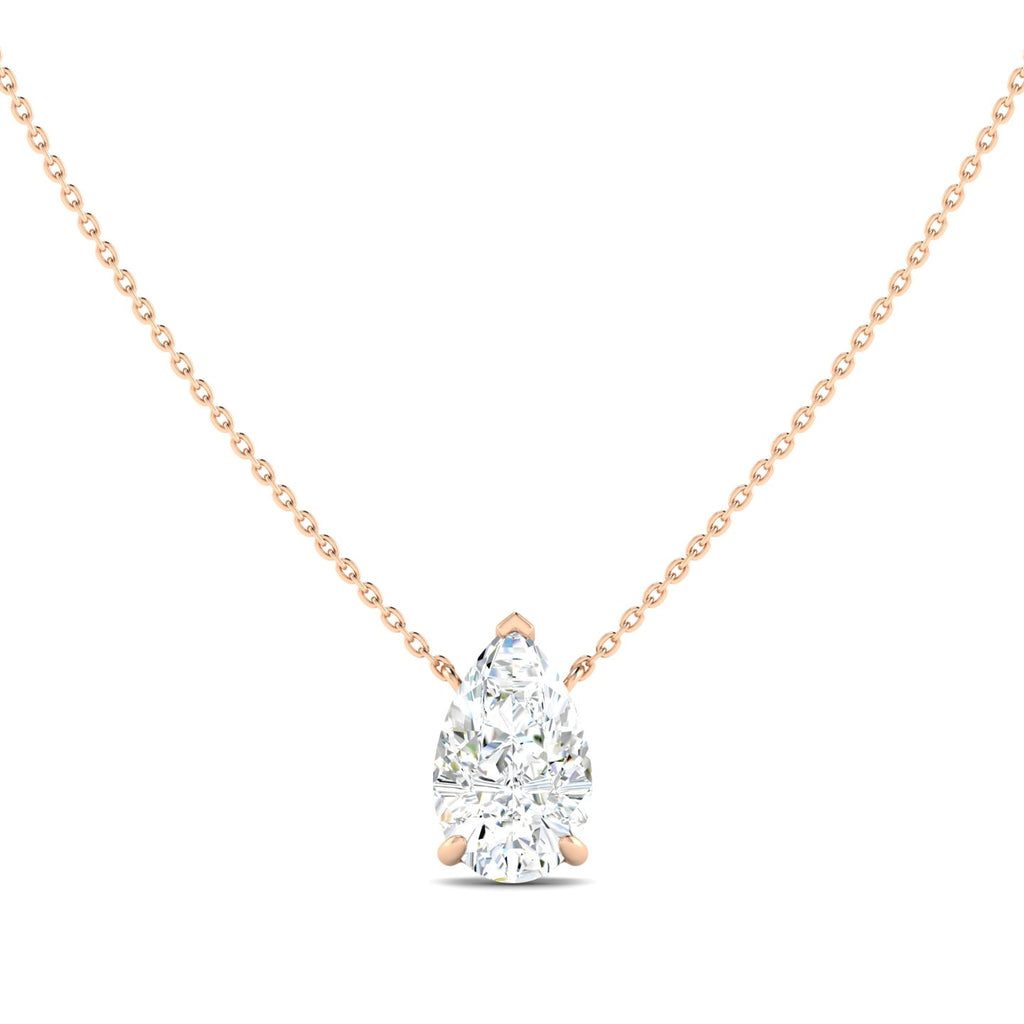 Lab Grown 3 Carat Diamond Necklace in 14K Rose Gold – VVS2 Clarity, D Color
