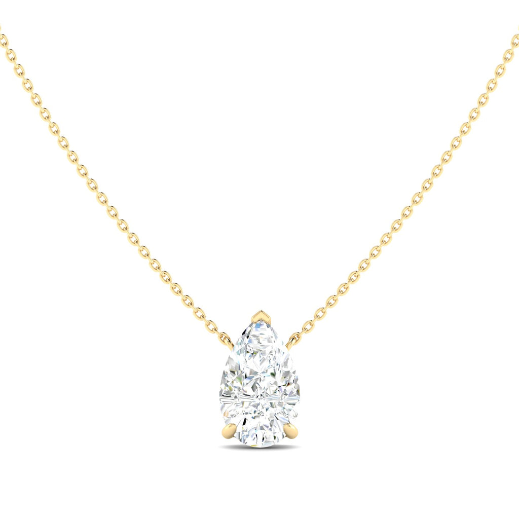 Lab Grown 3 Carat Diamond Necklace in 14K Yellow Gold – VVS2 Clarity, D Color