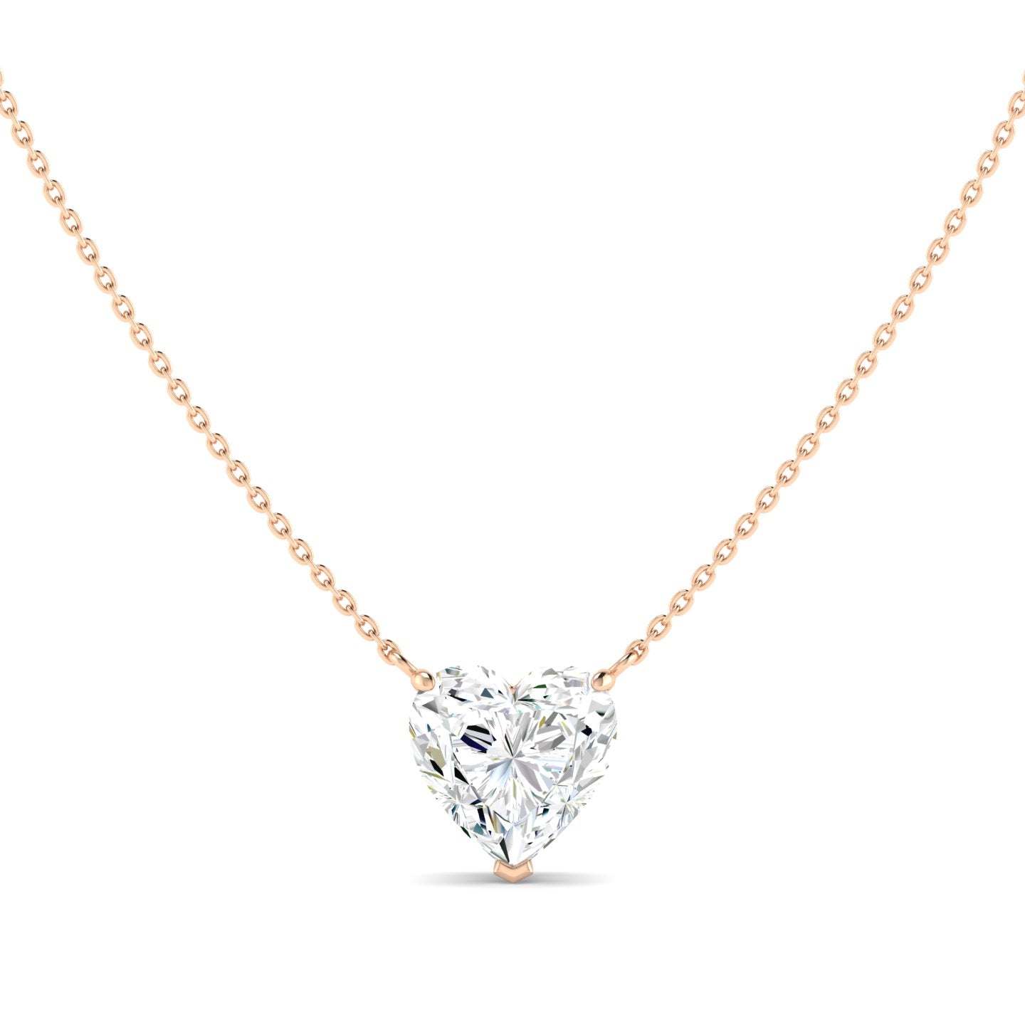 Lab Grown 3 Carat Diamond Necklace in 14K White Gold – VVS2 Clarity, D Color