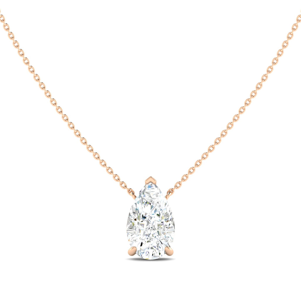 Lab Grown 3 Carat Diamond Necklace in 14K White Gold – VVS2 Clarity, D Color