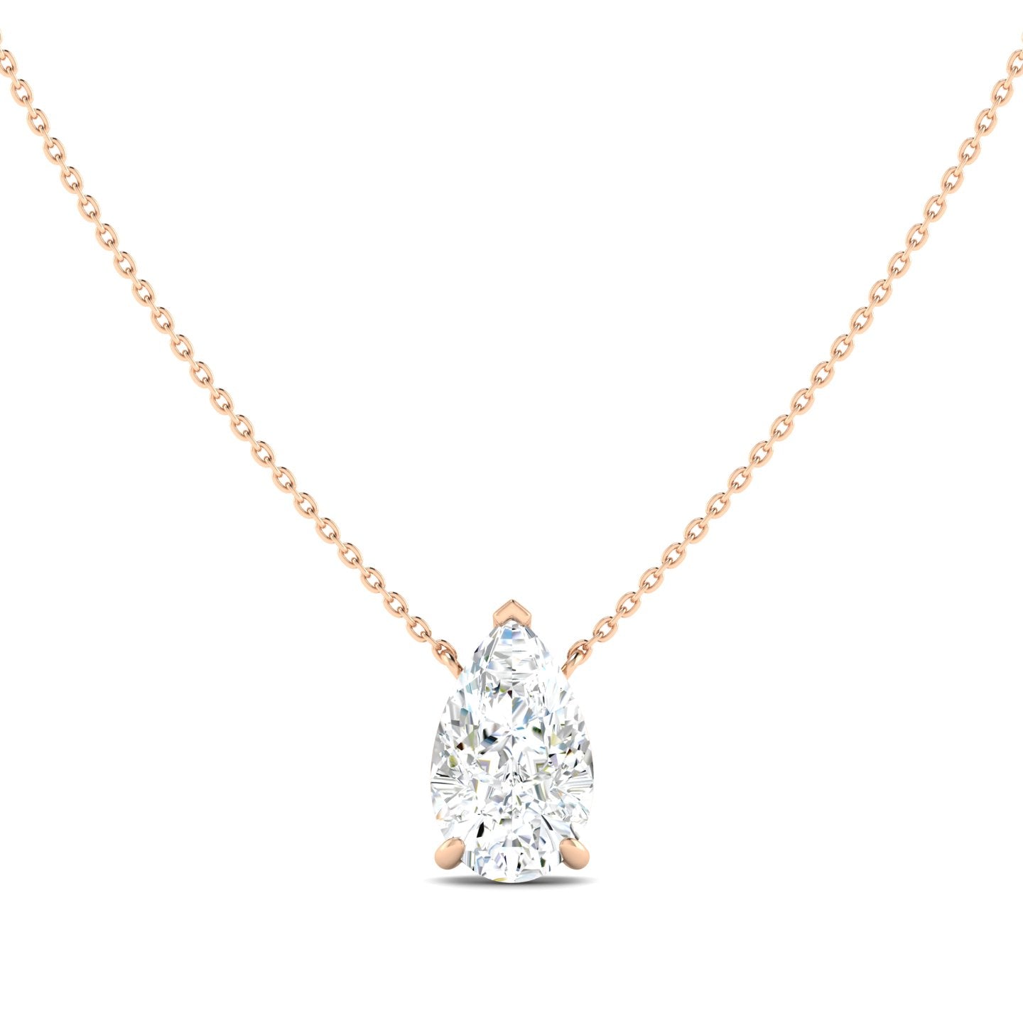 Lab Grown 3 Carat Diamond Necklace in 14K White Gold – VVS2 Clarity, D Color