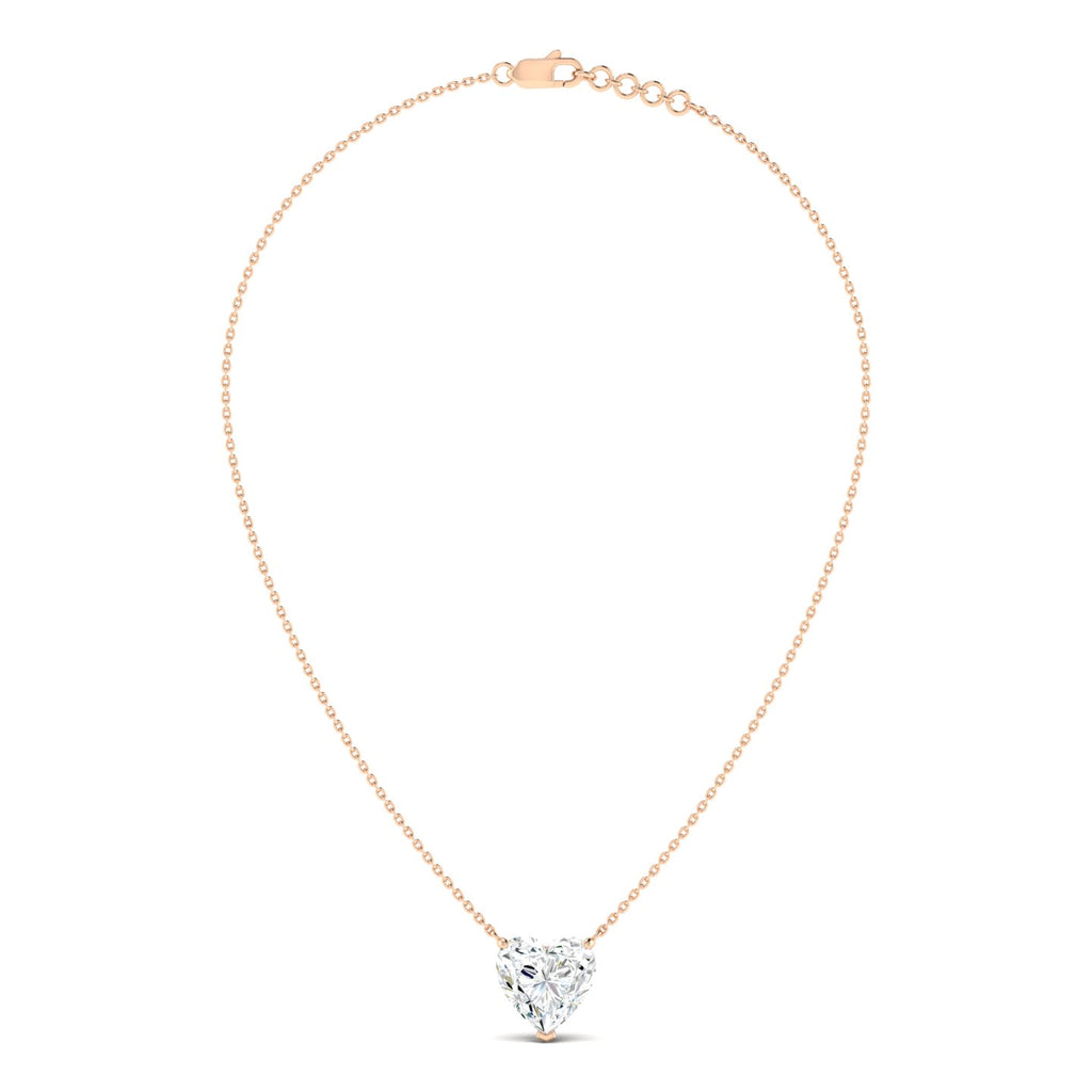 Lab Grown 3 Carat Diamond Necklace in 14K Rose Gold – VVS2 Clarity, D Color