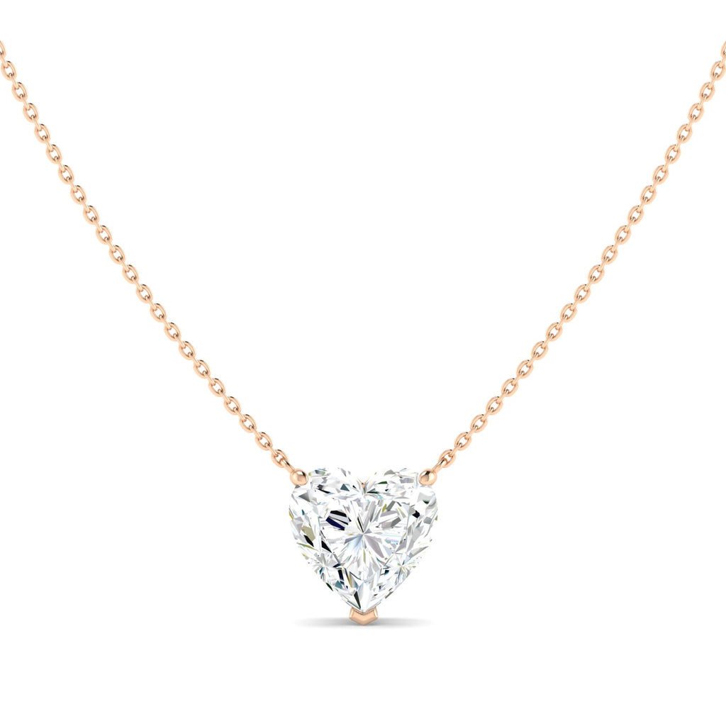 Lab Grown 3 Carat Diamond Necklace in 14K Rose Gold – VVS2 Clarity, D Color