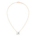 Asscher Cut Diamond Necklace - Rose Gold