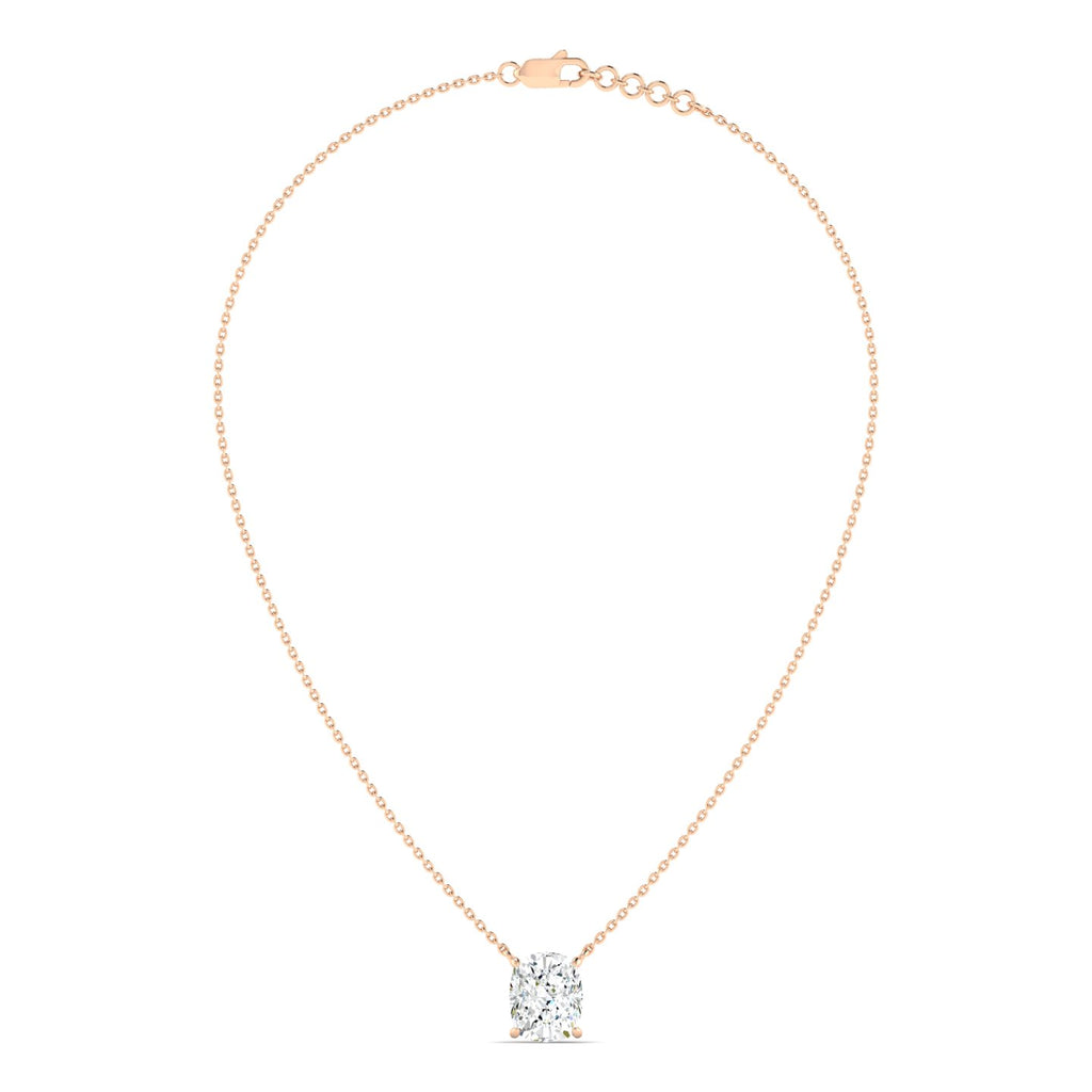 Cushion Cut Diamond Necklace - Rose Gold