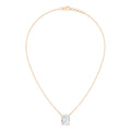 Cushion Cut Diamond Necklace - Rose Gold