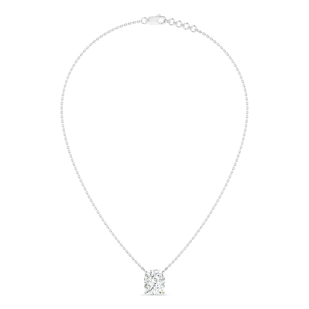 Cushion Cut Diamond Necklace - White Gold