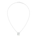 Cushion Cut Diamond Necklace - White Gold