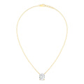 Cushion Cut Diamond Necklace - Yellow Gold