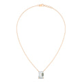 Emerald Cut Diamond Necklace - Rose Gold