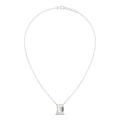 Emerald Cut Diamond Necklace - White Gold