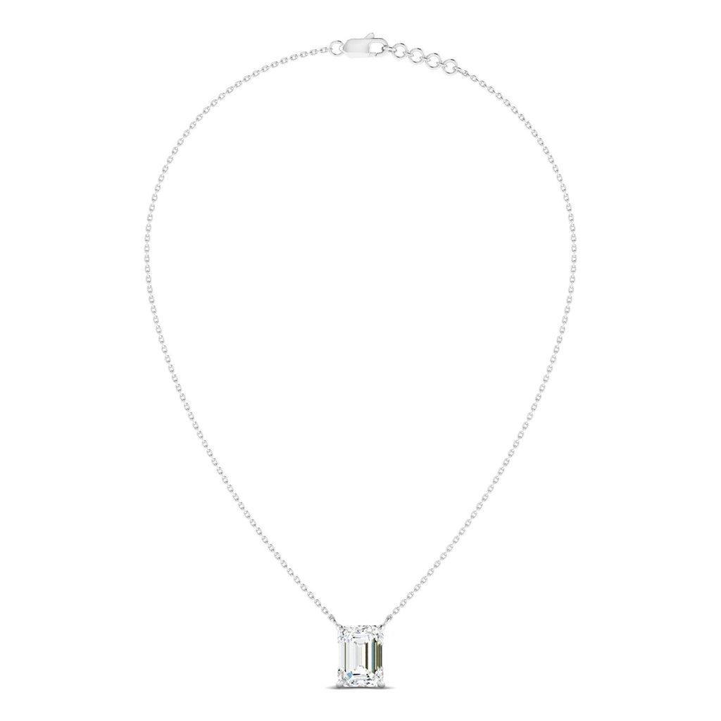 Lab Grown 3 Carat Diamond Necklace in 14K White Gold – VVS2 Clarity, D Color