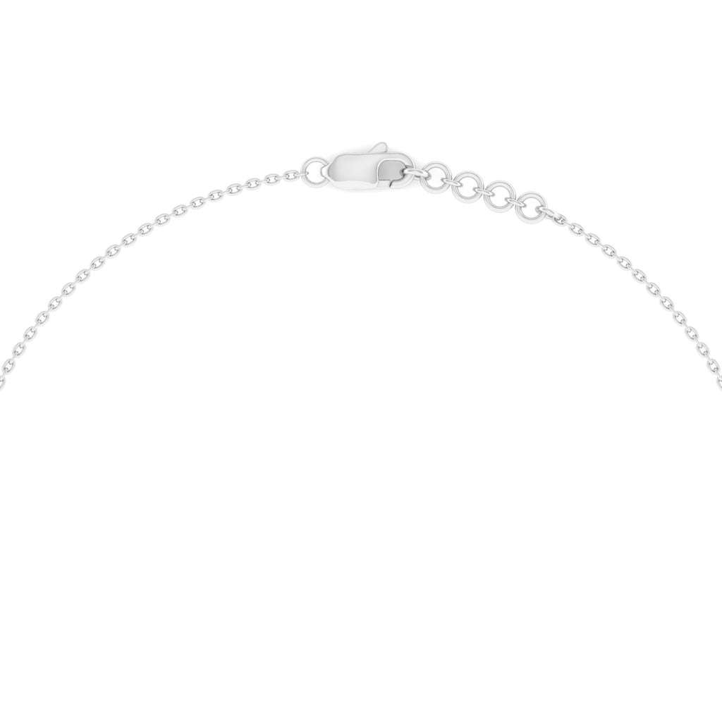 Emerald Cut Diamond Necklace - White Gold