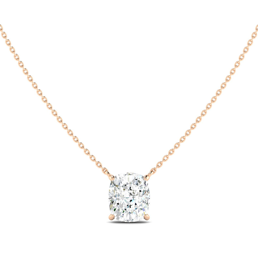 Lab Grown 3 Carat Diamond Necklace in 14K White Gold – VVS2 Clarity, D Color