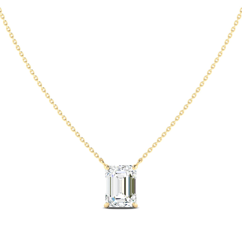 Lab Grown 3 Carat Diamond Necklace in 14K Yellow Gold – VVS2 Clarity, D Color