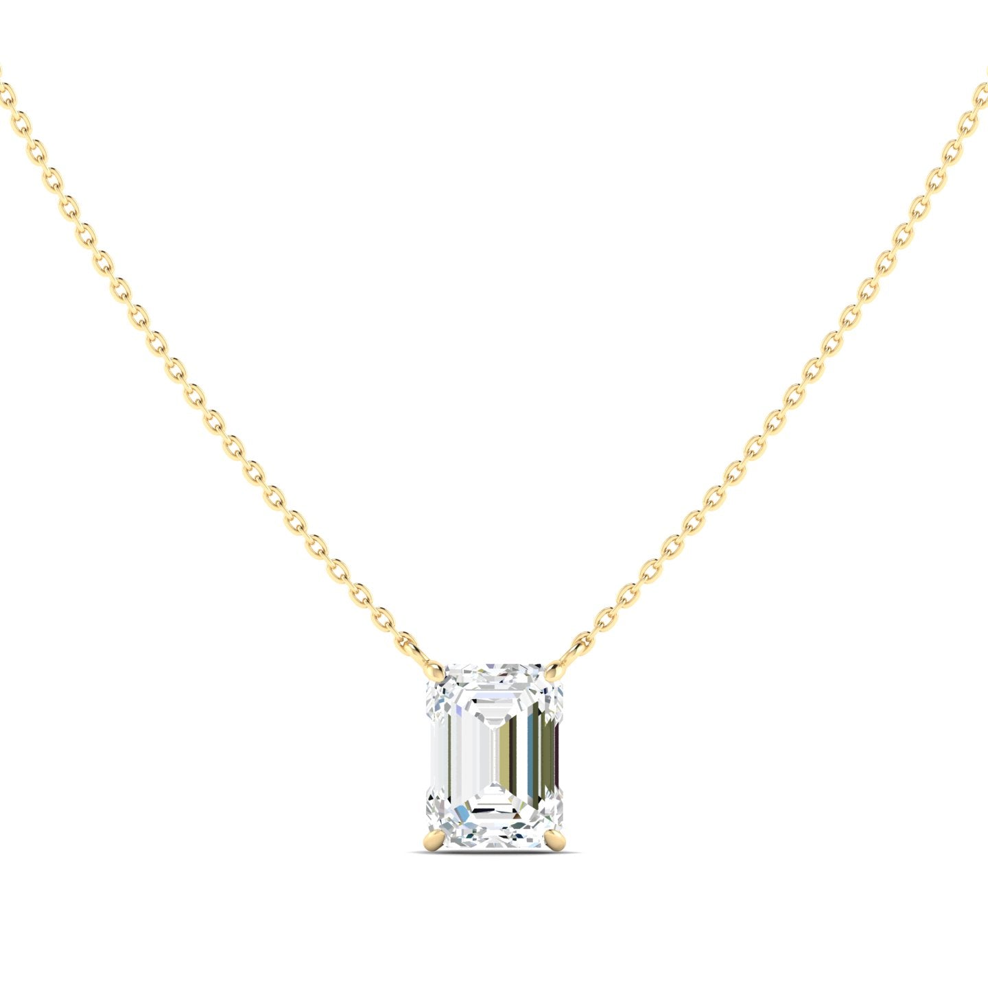 Lab Grown 3 Carat Diamond Necklace in 14K Yellow Gold – VVS2 Clarity, D Color