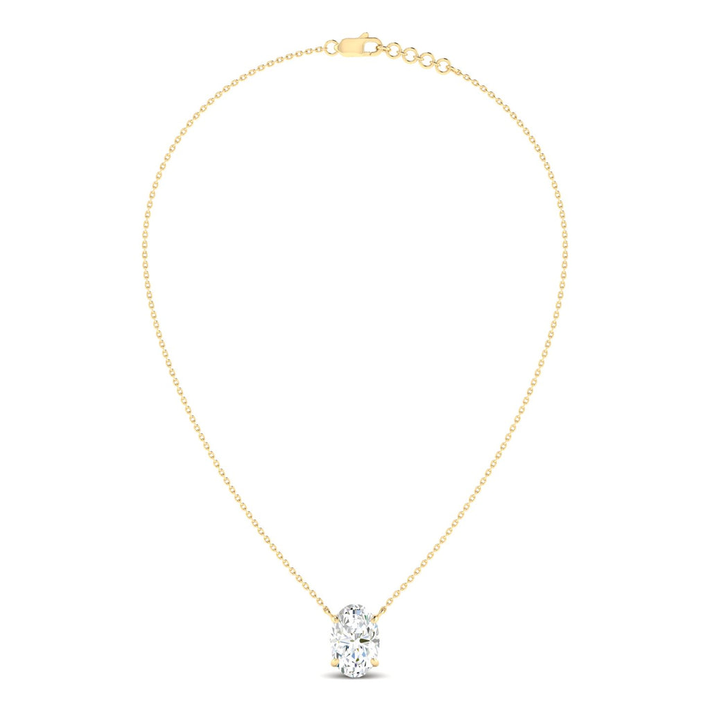 Lab Grown 3 Carat Diamond Necklace in 14K Yellow Gold – VVS2 Clarity, D Color