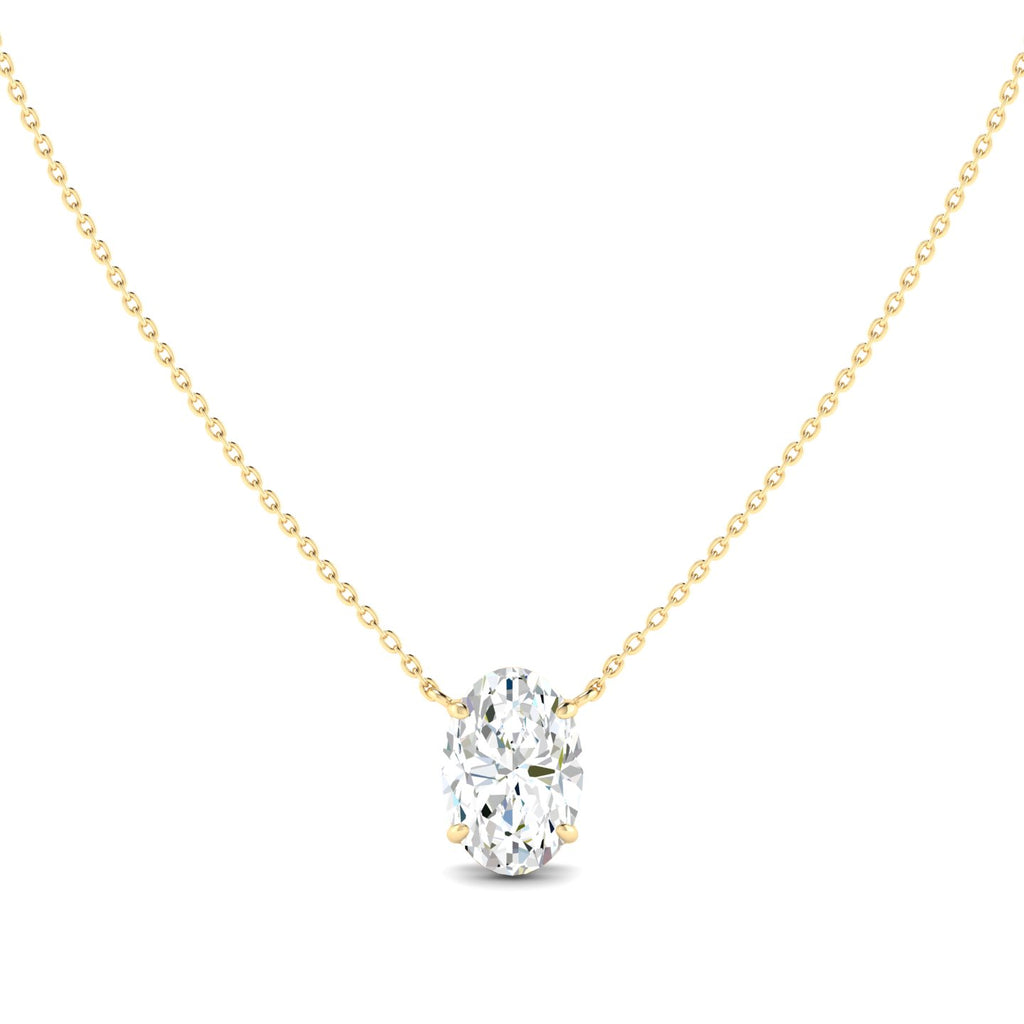 Lab Grown 3 Carat Diamond Necklace in 14K Yellow Gold – VVS2 Clarity, D Color