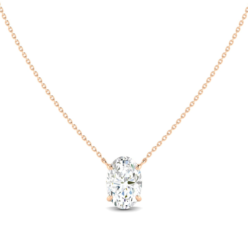 Lab Grown 3 Carat Diamond Necklace in 14K White Gold – VVS2 Clarity, D Color