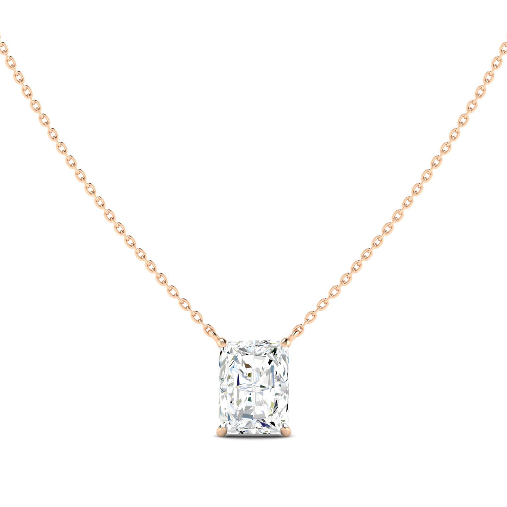 Lab Grown 3 Carat Diamond Necklace in 14K Rose Gold – VVS2 Clarity, D Color