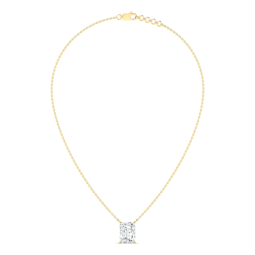 Lab Grown 3 Carat Diamond Necklace in 14K Yellow Gold – VVS2 Clarity, D Color