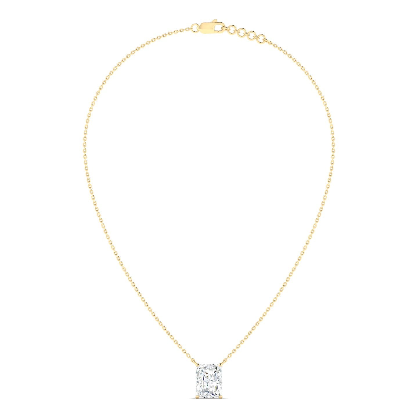 Lab Grown 3 Carat Diamond Necklace in 14K Yellow Gold – VVS2 Clarity, D Color