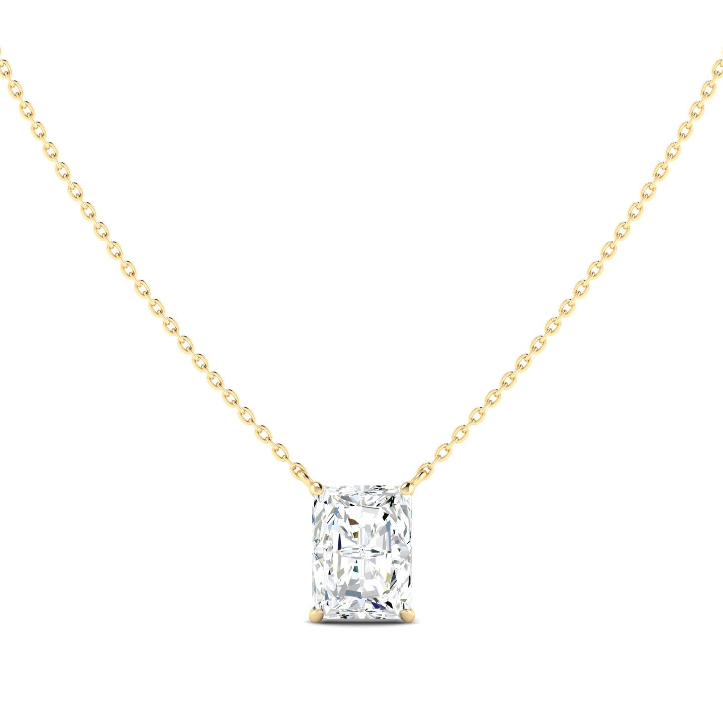 Lab Grown 3 Carat Diamond Necklace in 14K Yellow Gold – VVS2 Clarity, D Color