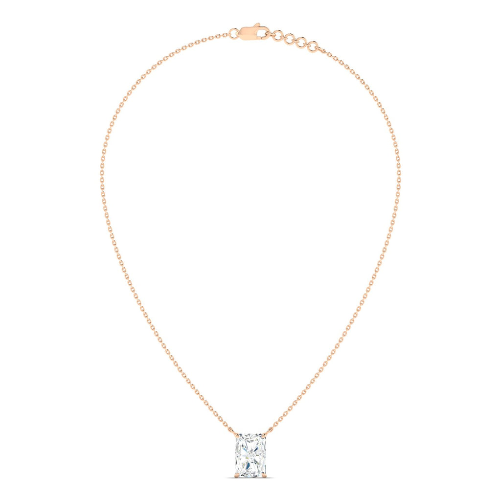 Lab Grown 3 Carat Diamond Necklace in 14K Rose Gold – VVS2 Clarity, D Color