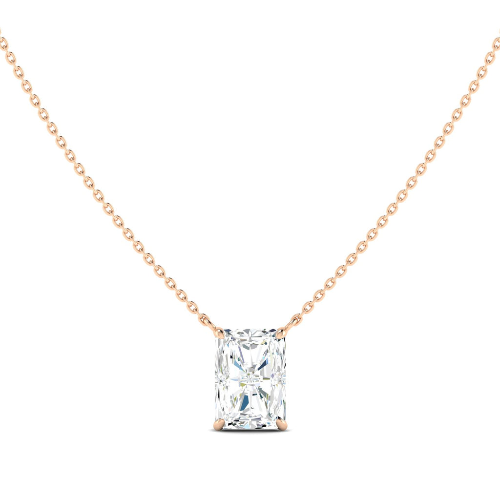 Lab Grown 3 Carat Diamond Necklace in 14K Rose Gold – VVS2 Clarity, D Color