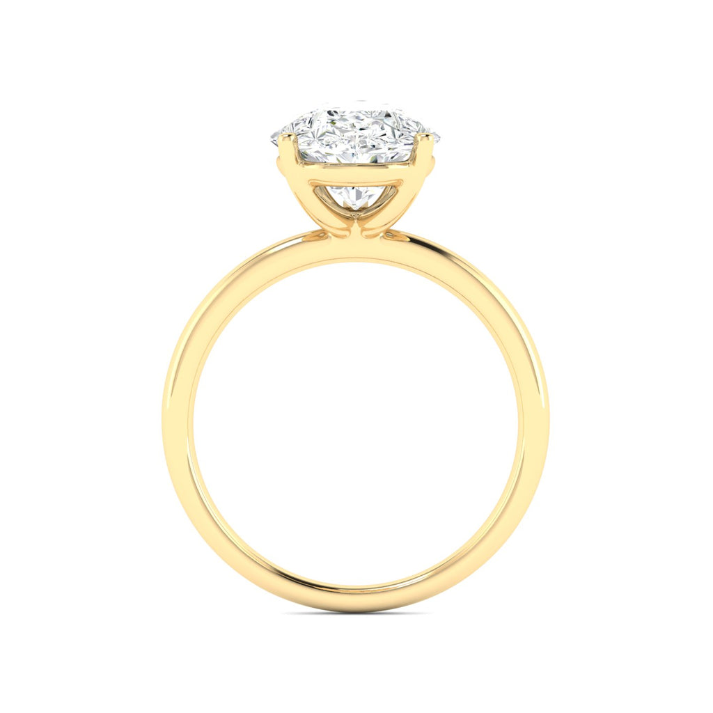 Lab Grown 3 Carat Diamond Ring in 14K Yellow Gold – VVS2 Clarity, D Color