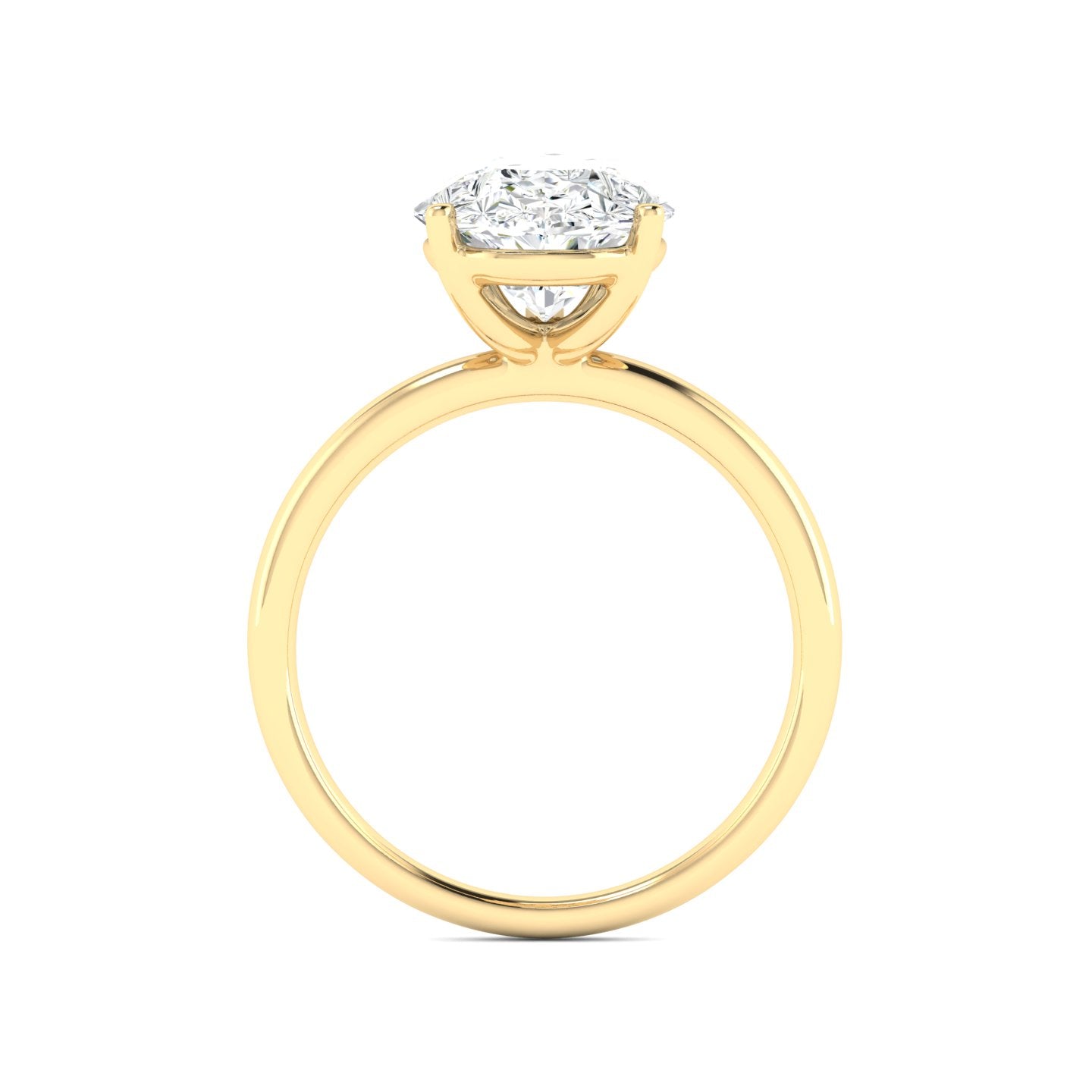 Lab Grown 3 Carat Diamond Ring in 14K Yellow Gold – VVS2 Clarity, D Color