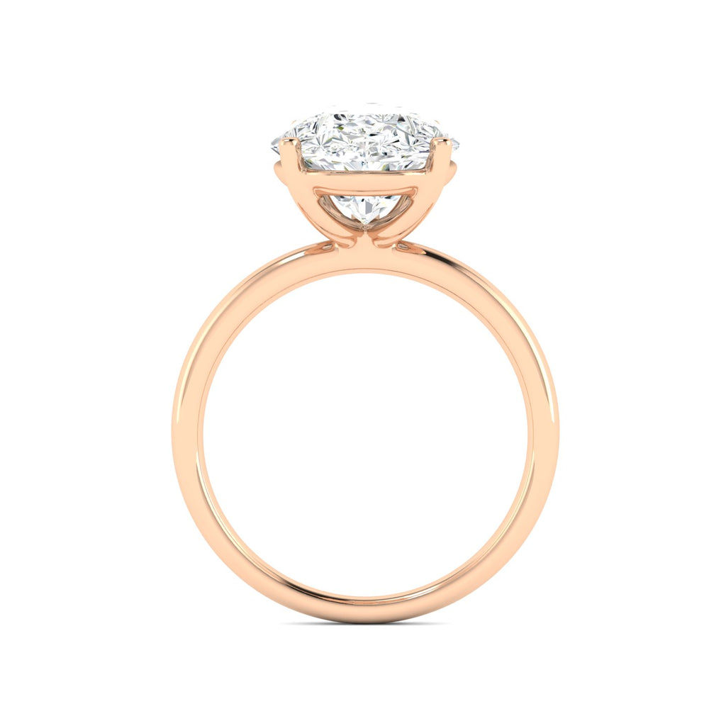 Lab Grown 3 Carat Diamond Ring in 14K Rose Gold – VVS2 Clarity, D Color