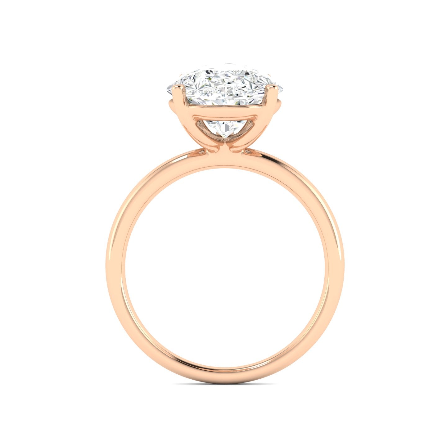 Lab Grown 3 Carat Diamond Ring in 14K Rose Gold – VVS2 Clarity, D Color