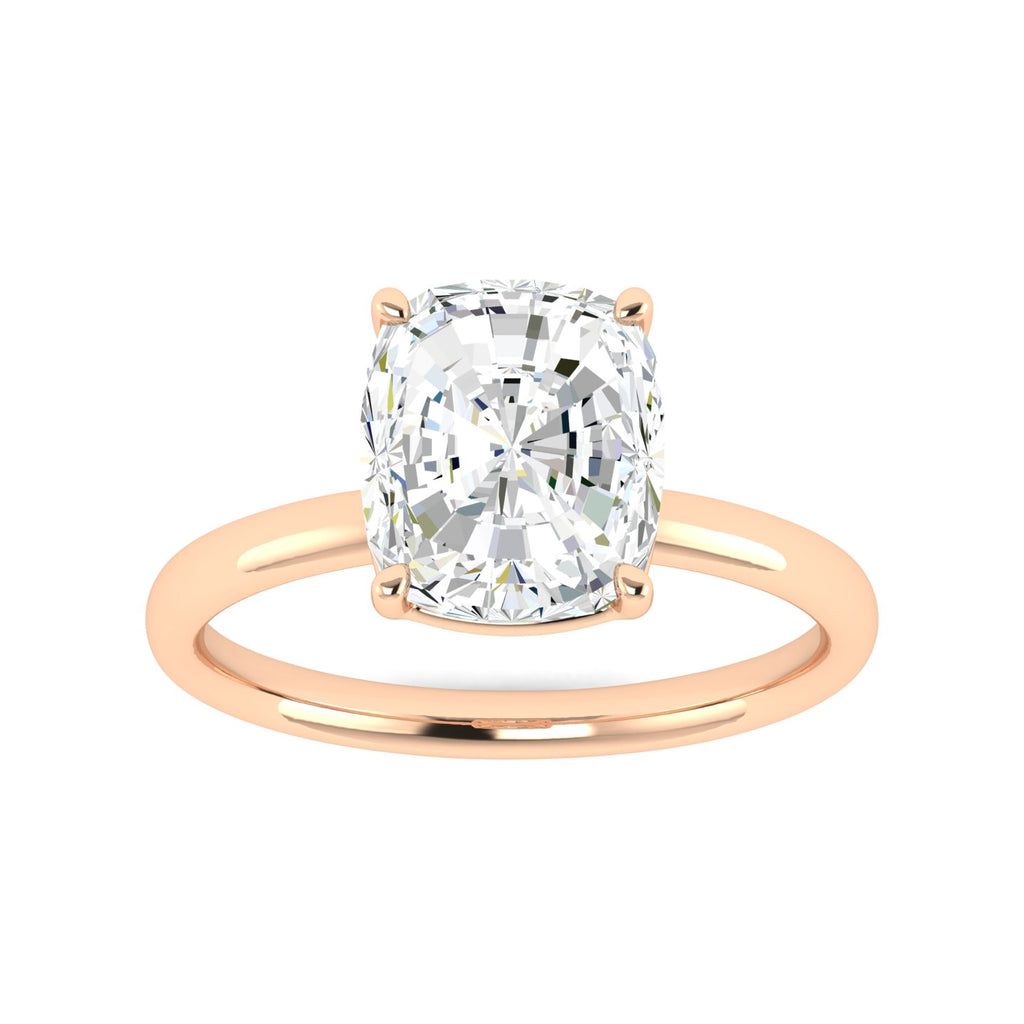 Lab Grown 3 Carat Diamond Ring in 14K Rose Gold – VVS2 Clarity, D Color