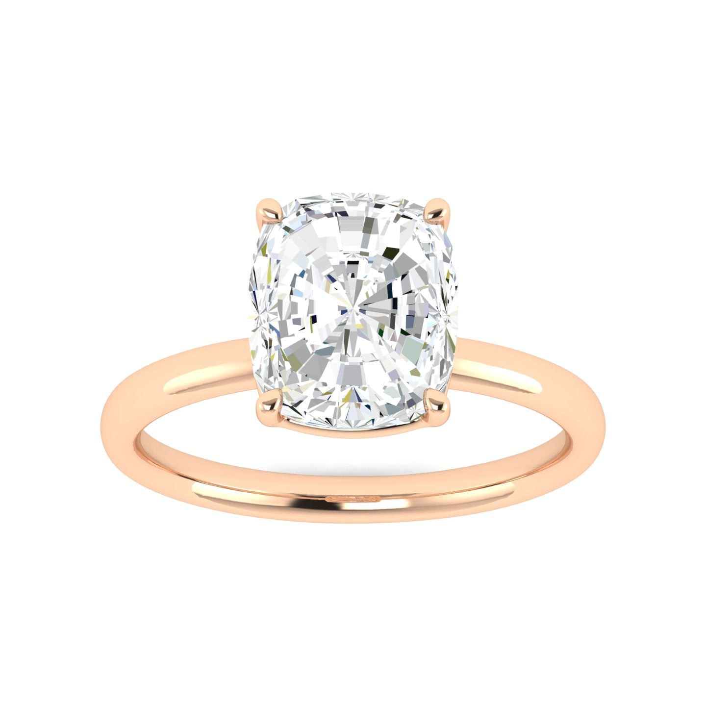 Lab Grown 3 Carat Diamond Ring in 14K Rose Gold – VVS2 Clarity, D Color